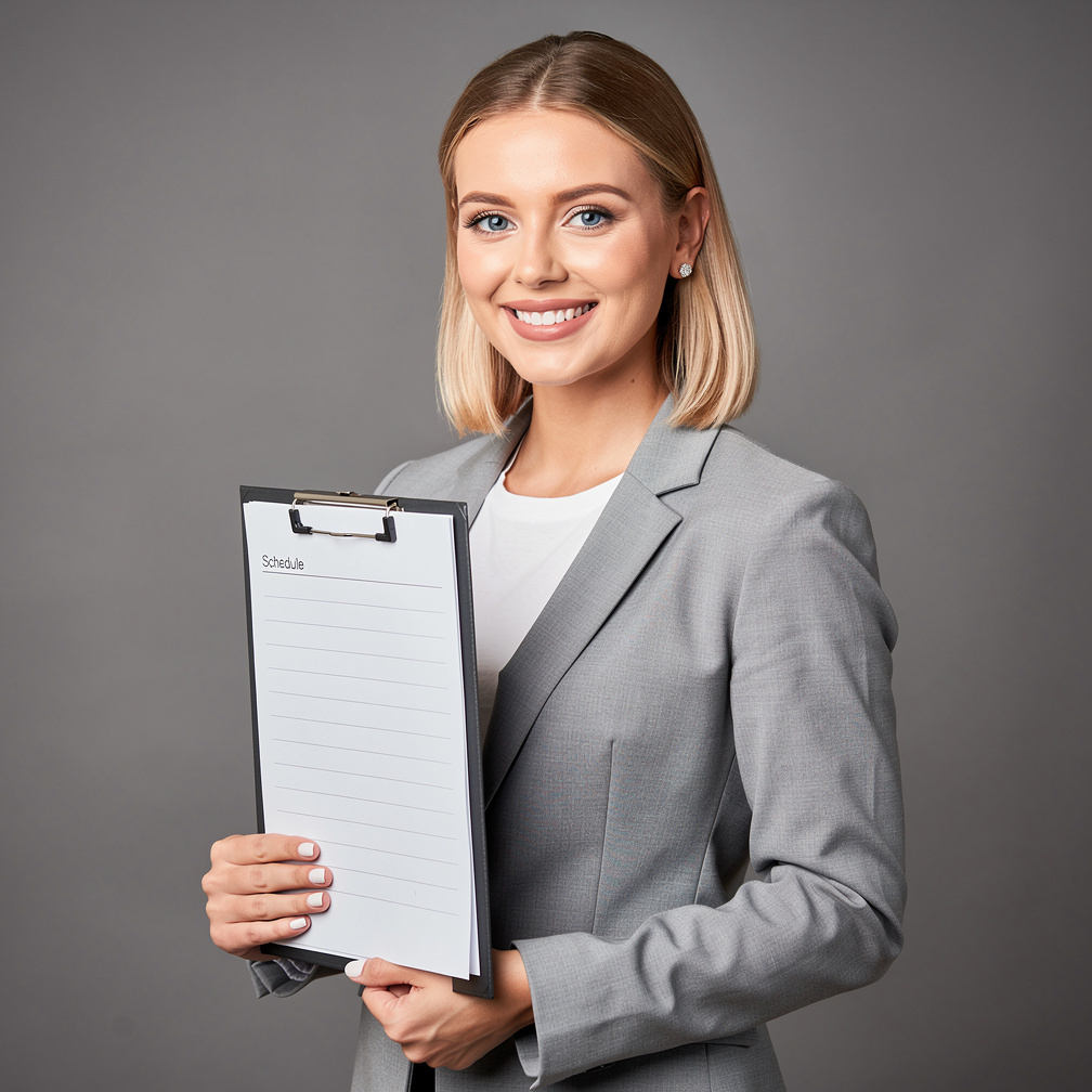 Studio portrait of a woman floor manager