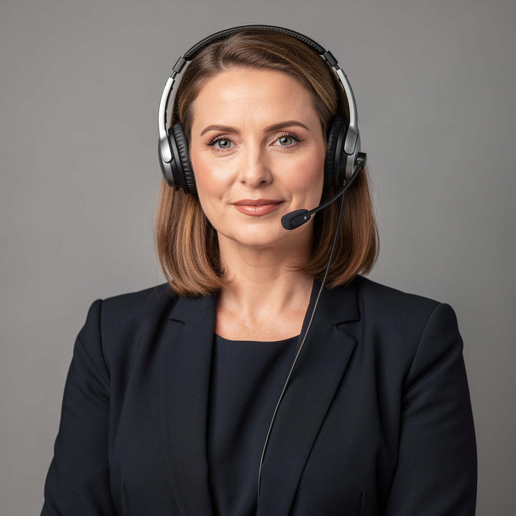 Studio portrait of a woman lighting director